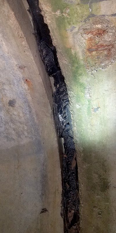 A severely separated joint in a culvert