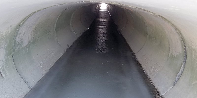 A long elliptical-shaped culvert