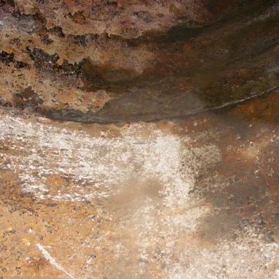 An exposed joint in a pump suction line