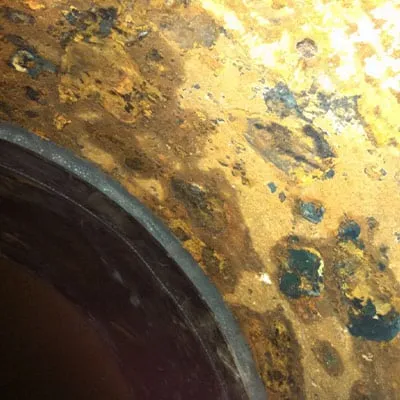 HydraTite rubber being positioned over joint in a pump suction line