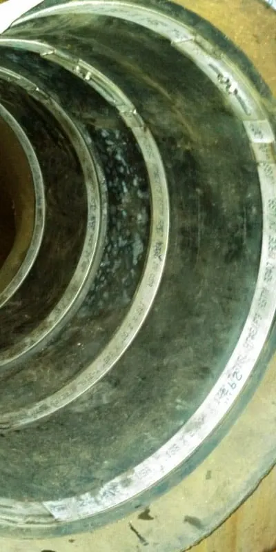 Three HydraTite seals installed in an interlocking sleeve to cover a larger repair area
