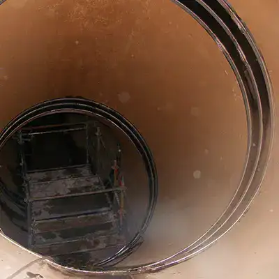 HydraTite installed over joints in a large-diameter pipe