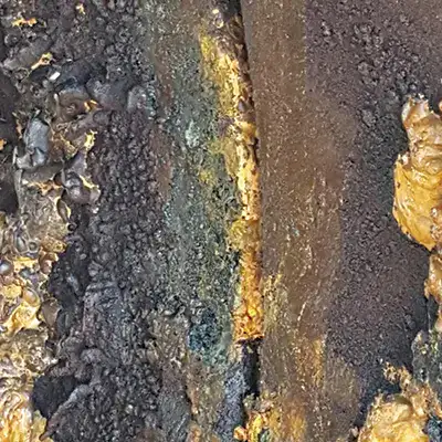 Extensive amount of scaling inside a drinking water pipe