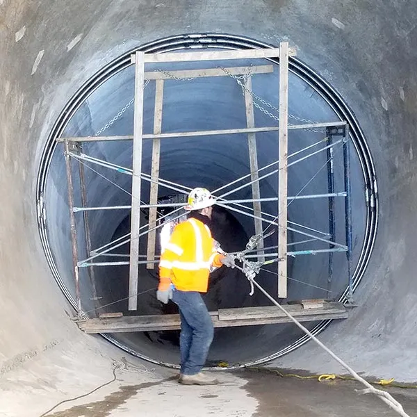 HydraTite installed over joint in a large-diameter pipe