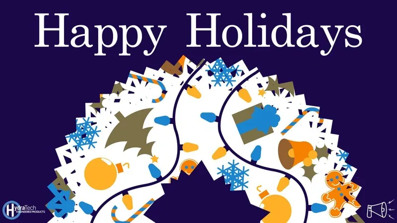 A Christmas card design, "Happy Holidays"