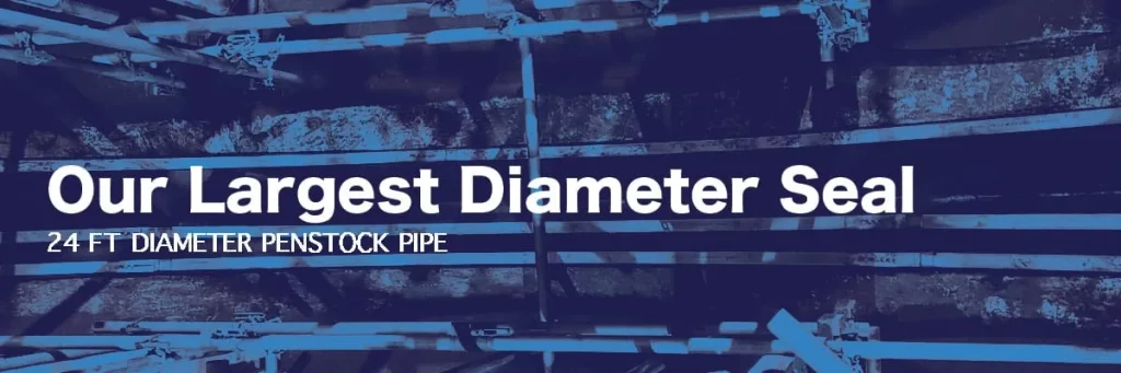 A HydraTite seal installed over a joint in a large diameter pipe