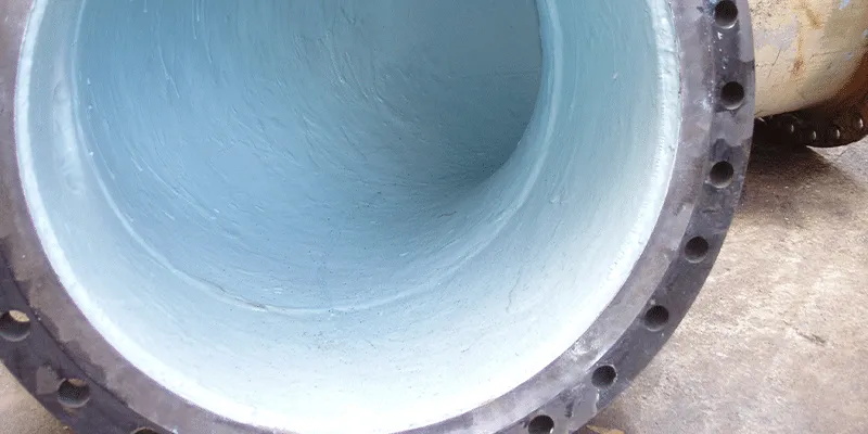 Epoxy coating the inside of a cooling water pipeline