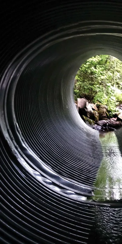 HydraTite the internal pipe joint seal installed over a joint in a corrugated metal pipe
