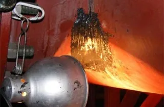 A small damaged portion of a cooling water supply pipe