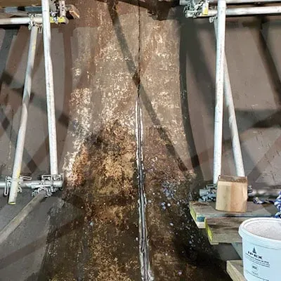 A joint in a large-diameter pipe