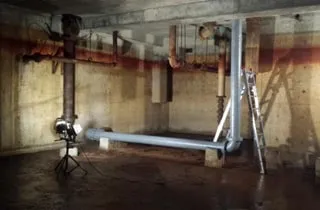 A pipe that has been coated in epoxy
