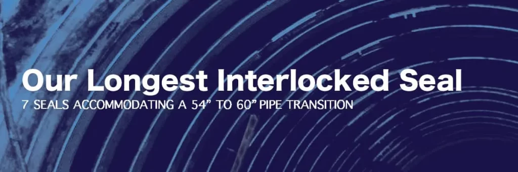 A long sleeve of HydraTite seals installed inside a pipe