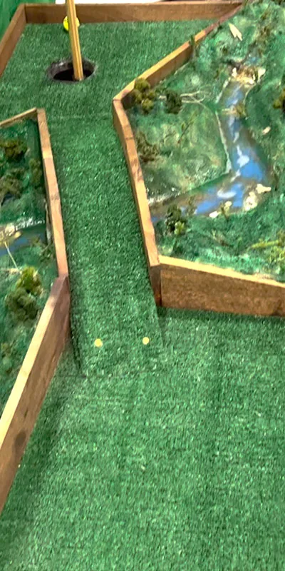 A small putt putt course at a booth at The Ohio Stormwater conference