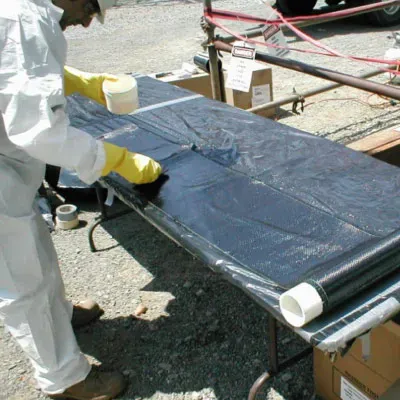 Carbon fiber fabric being saturated with resin
