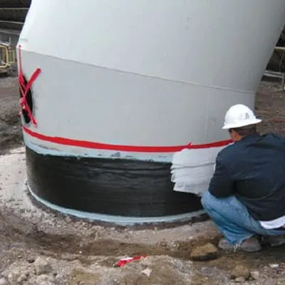 HydraWrap applied to the exterior of a 90-inch soil-to-air interface