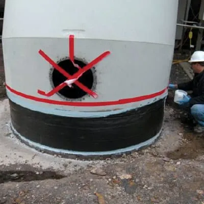 HydraWrap applied to the exterior of a 90-inch soil-to-air interface