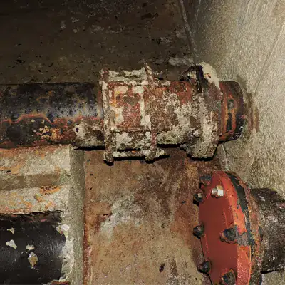 An old severely corroded pipe
