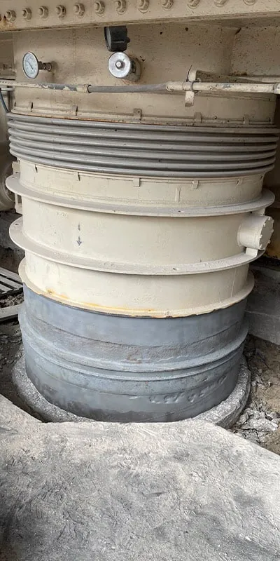 An old riser being repaired