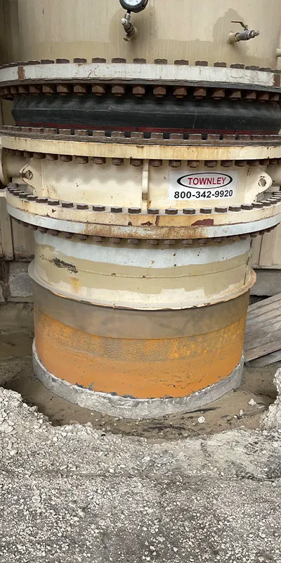 A rusty old riser at a power plant