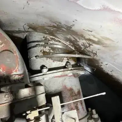 A compromised point in a steel pipe