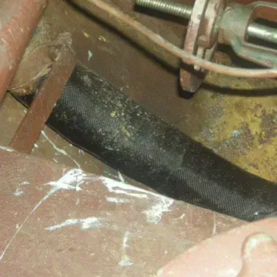 A 4-inch pipe wrapped in HydraWrap to restore the seawater piping