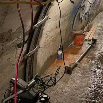 HydraTite installed over 3 sides of an irregularly-shaped tunnel