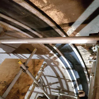 HydraTite installed over a joint in a large-diameter pipe