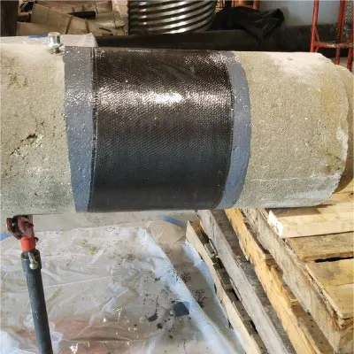 A section of pipe wrapped in HydraWrap