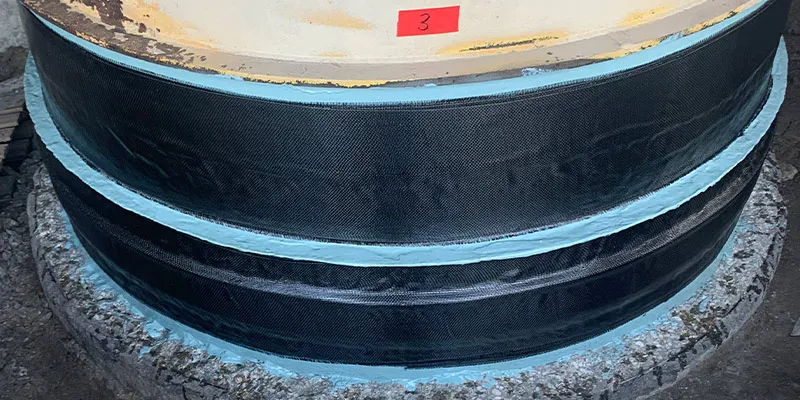 HydraWrap applied to the exterior of a riser at a hydroelectric power plant