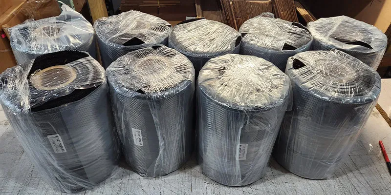 Many rolls of HydraWrap fabric