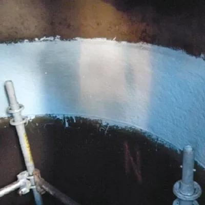 Interior view of a soil-to-air interface coated with epoxy
