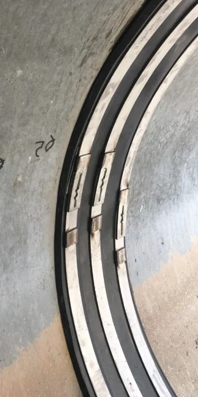 HydraTite installed with three retaining bands over a joint in a concrete culvert