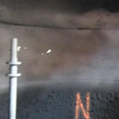 Interior view of a soil-to-air interface that has has the metal surface ground clean