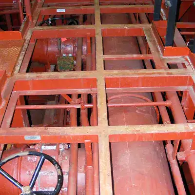 An old water cooling system that has developed compromised points