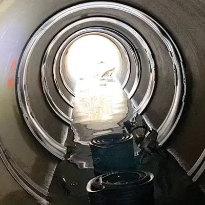 Many HydraTite seals installed over joints of this circular concrete pipe