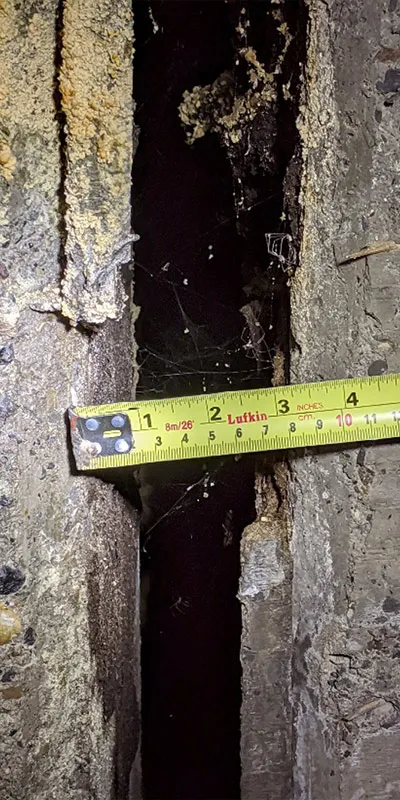 Measuring a separated joint in a concrete pipe