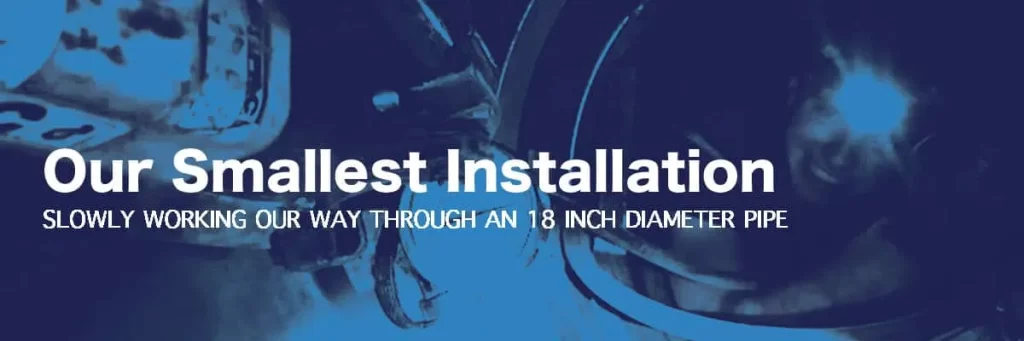 A technician installing a HydraTite seal inside a small-diameter pipe