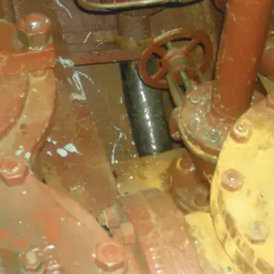 A 4-inch pipe ground clean to remove paint and corrosion