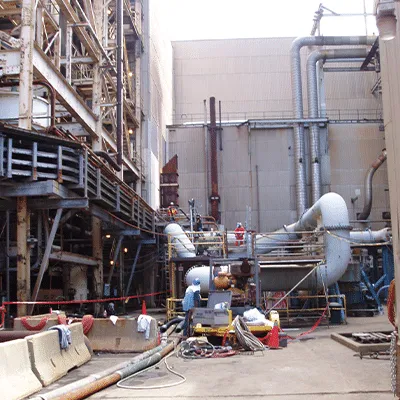 Cooling water piping at a power plant