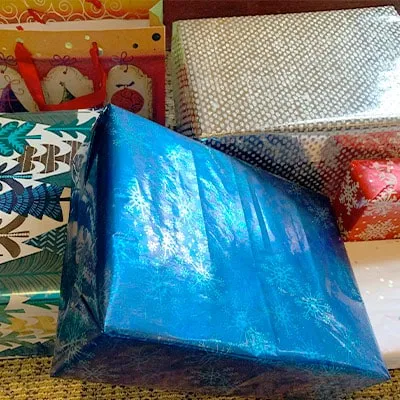 Several presents stacked up