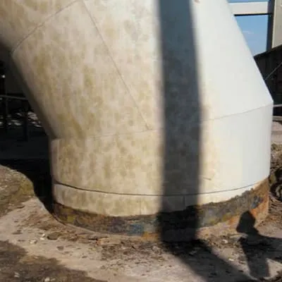 A soil-to-air interface that is suffering severe corrosion
