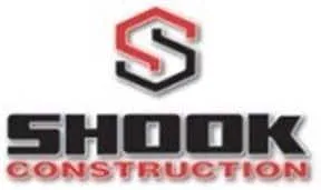 A company logo for Shook Construction