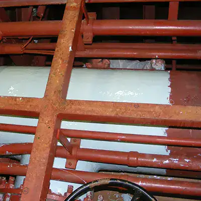 A tee fitting that has been coated in epoxy
