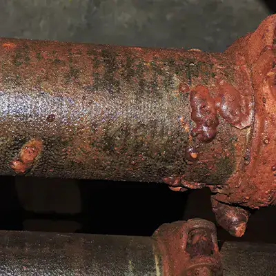 An old severely corroded pipe