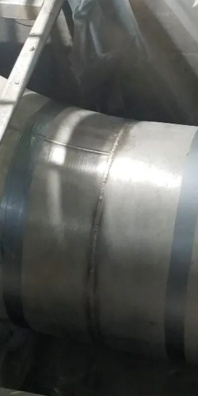 Defective welds on a 20-inch pipe