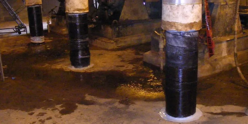 HydraWrap reinforcing ash sluice pump intake manifolds