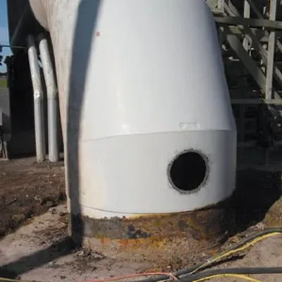 A soil-to-air interface that is suffering severe corrosion