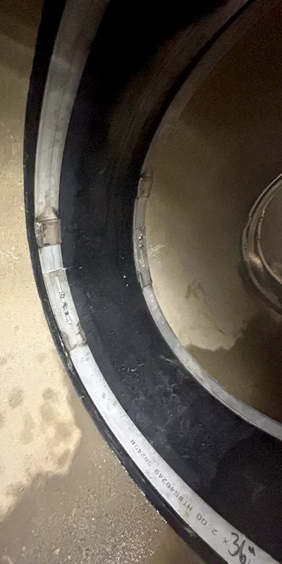 HydraTite Internal Pipe Joint Seal installed over a joint in a pipe, preventing leaks