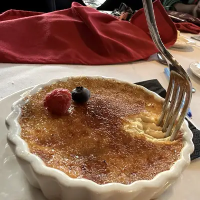 Creme Brûlée served at the company's yearly lunch