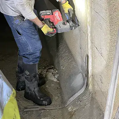 The interior walls of a box-culvert being prepped for a HydraTite installation